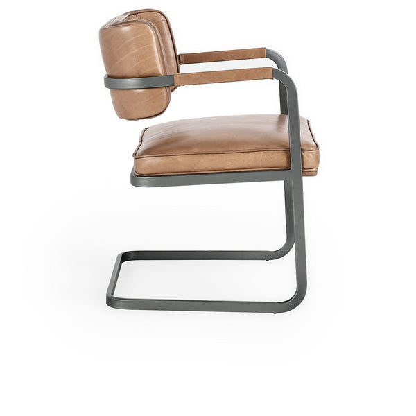 Fonda Leather Dining Chair in Adobe Tan