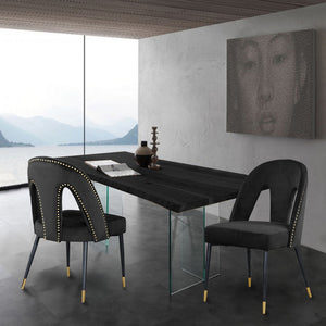 Kimberly Dining Chair In Black Velvet