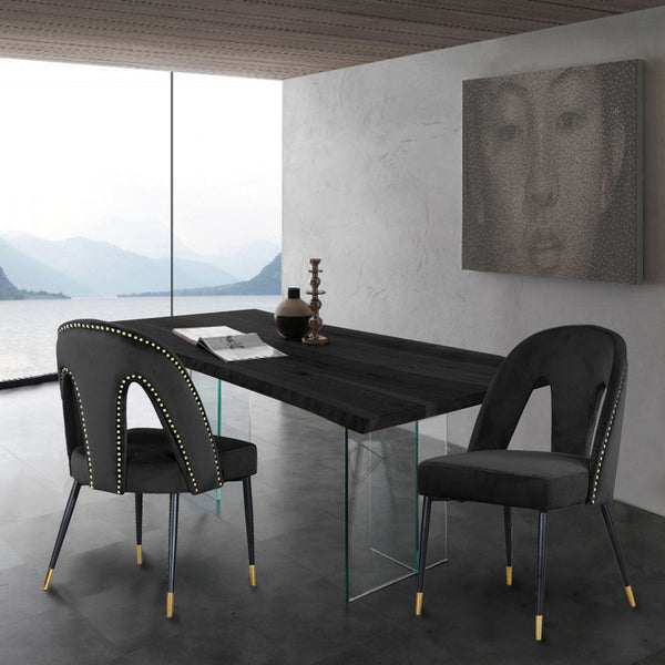 Kimberly Dining Chair In Black Velvet