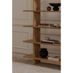 Moe's Casey Large Bookcase in Rustic Oak