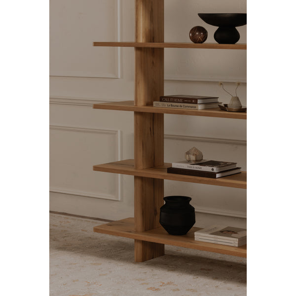 Moe's Casey Large Bookcase in Rustic Oak