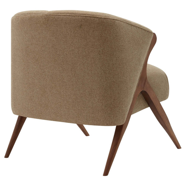 Florence Fabric Accent Chair Brown Legs In Havana Cream