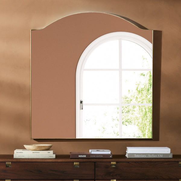 Jacques Mirror In Antique Brass