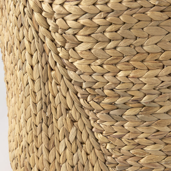 Sivan 19.7L x 19.7W x 23.6H (Set of 3) Light Brown Water Hyacinth Round Basket W/ Handles