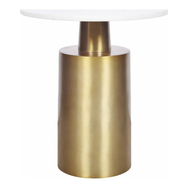 Moe's France Gold Accent Table with Marble Top