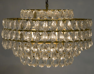 Linden Chandelier, Antique Brass, and Black Steel