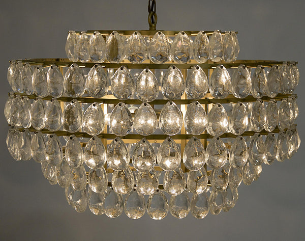 Linden Chandelier, Antique Brass, and Black Steel