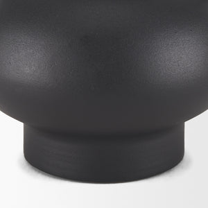 Tasya Large Matte Black w/ Handles Metal Vase