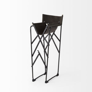Direttore 19.3L x 19.3W x 40.2H Brown/Gray Suede W/ Metal Frame Counter Stool