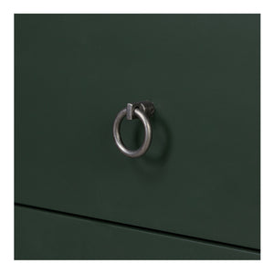 Reagan 3-Drawer Nightstand in Deep Green with Metal Handles