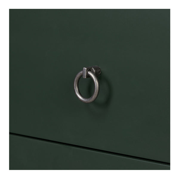 Reagan 3-Drawer Nightstand in Deep Green with Metal Handles