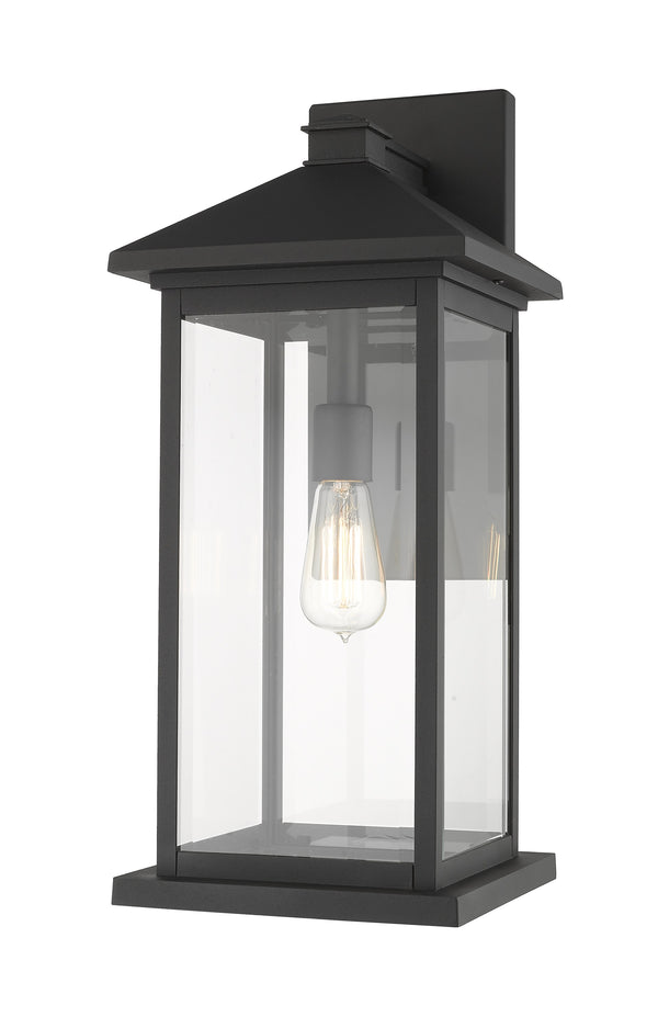 Portland 1 Light Outdoor Wall Sconce in Black Finish