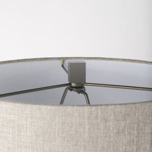 Raen (28.5"H) Gray Metal Octagonal Base w/Beige Shade Table Lamp