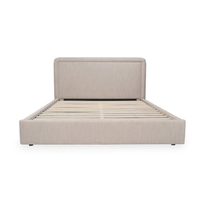 Simon Queen Storage Bed in Flecked Beige