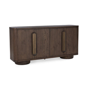 Tiber Solid Wood 4Dr Buffet in Toasted Brown/Cream Washed