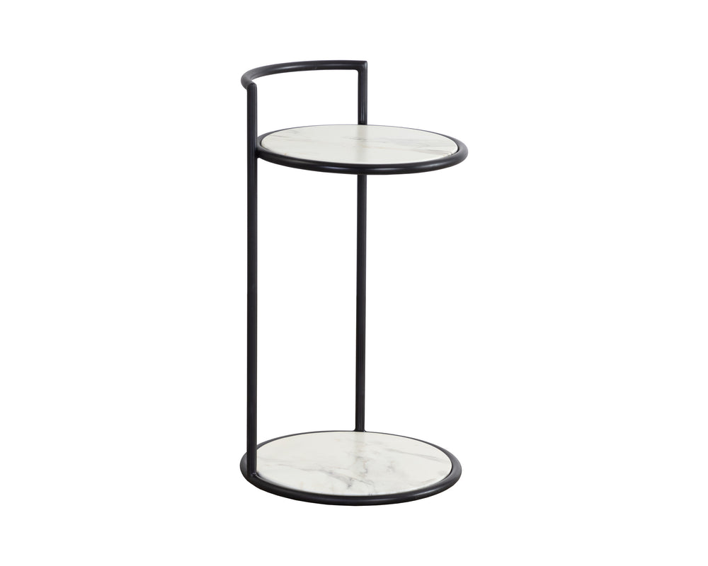 PARGA END TABLE - BLACK - MARBLE LOOK