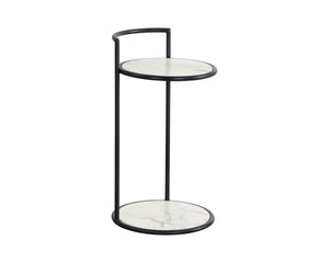 PARGA END TABLE - BLACK - MARBLE LOOK