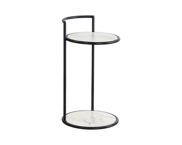 PARGA END TABLE - BLACK - MARBLE LOOK