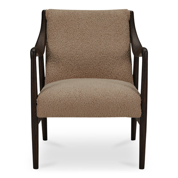 Moe's Yates Accent Chair in Beige Faux Shearling