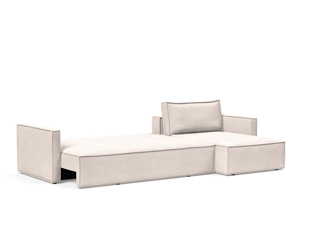 NEWILLA SOFA BED W/LOUNGER 57"X118", W/SLIM ARM RESTS