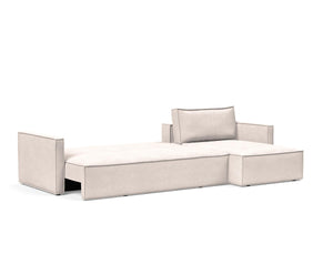 NEWILLA SOFA BED W/LOUNGER 57"X118", W/SLIM ARM RESTS