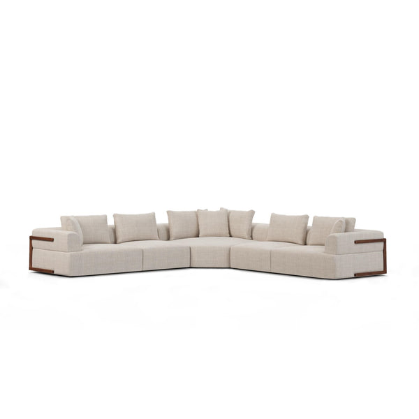 Warner Oatmeal 3 Piece Sofa Set w/Corner Piece