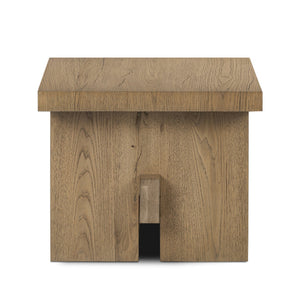 Isaac End Table In Rubbed Light Oak Veneer