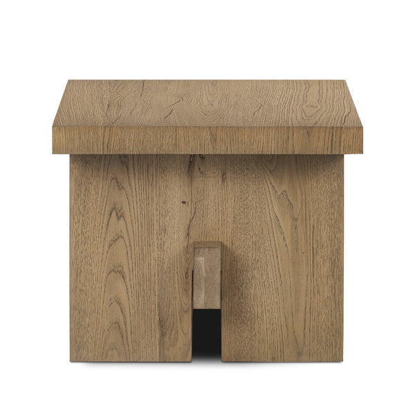 Isaac End Table In Rubbed Light Oak Veneer