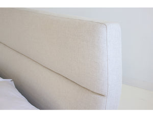 Lunar Storage Queen Bed in greige tweed