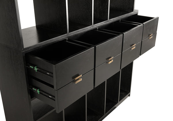 Grobius Bookcase, Hand Rubbed Black