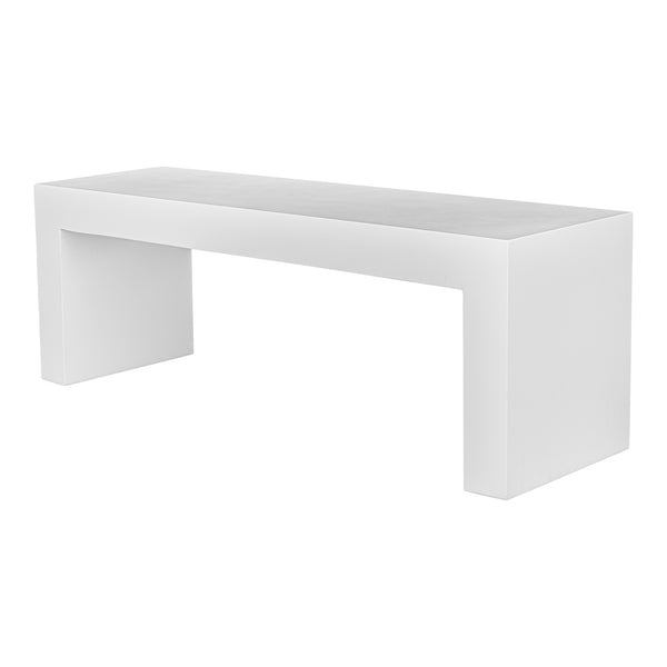 Moe's Lazarus Outdoor Bench in White Concrete