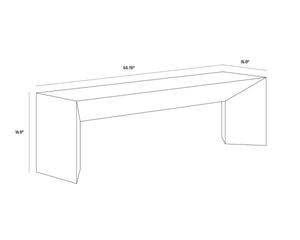 NOMAD BENCH - MARBLE LOOK - WHITE