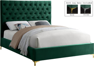 Robin King Bed In Green Velvet