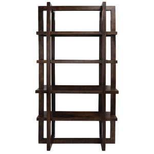 Sydney Solid Mango Wood Bookcase - Bark Brown