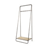 Carell 31L x 18W Black Metal And Wood Shelf Hall Tree