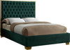 Jared Queen Bed In Green Velvet