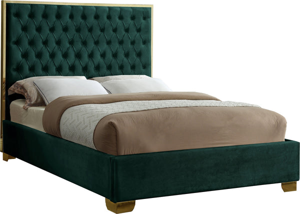 Jared Queen Bed In Green Velvet