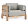 Aston Outdoor Accent Chair with Teak & Olefin - Natural/Gray