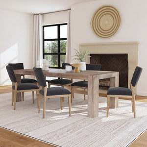 Phillip Upholstered Dining Chair Set of 2 - Linen Blend, Wood Frame