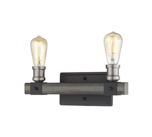 Kirkland 2 Light Vanity in Ashen Barnboard Finish