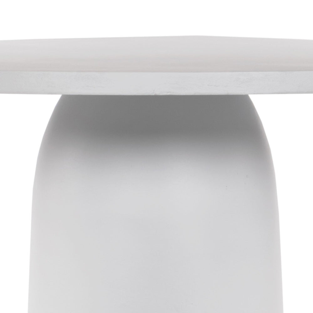 Basil Outdoor Dining Table - Matte White Cast Aluminum