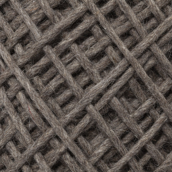 Allium Dark Brown Handwoven Wool Cylindrical Pouf