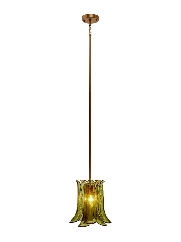 Cala 1-Light Blown Glass Pendant, Green
