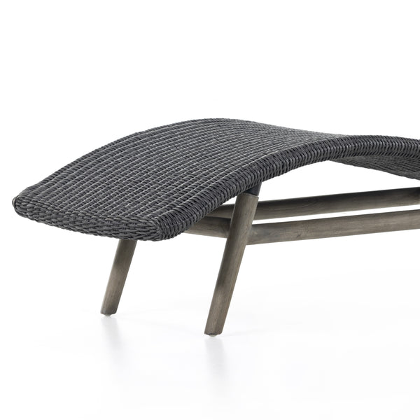 Portia Outdoor Chaise Lounge In Coal