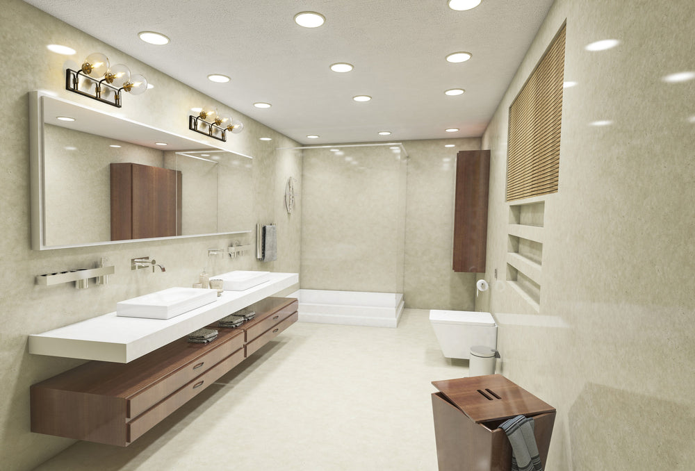 Parsons 3 Light Vanity in Matte Black + Brushed Nickel Finish