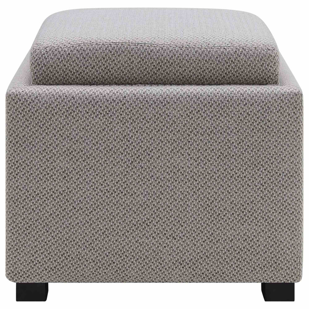 Cameron Square Fabric Storage Ottoman w/ tray In Cardiff Gray