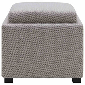 Cameron Square Fabric Storage Ottoman w/ tray In Cardiff Gray