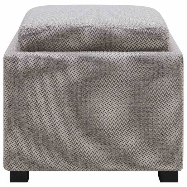 Cameron Square Fabric Storage Ottoman w/ tray In Cardiff Gray