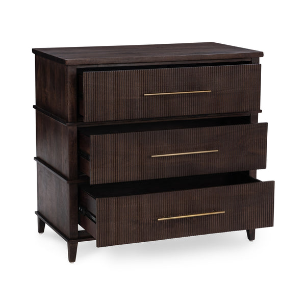 Westlake Solid Wood 3-Drawer Chest - Kona Brown