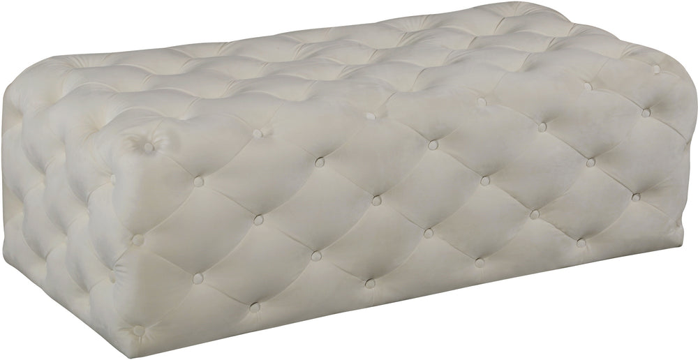 Debbie Ottoman/Bench In Cream Velvet